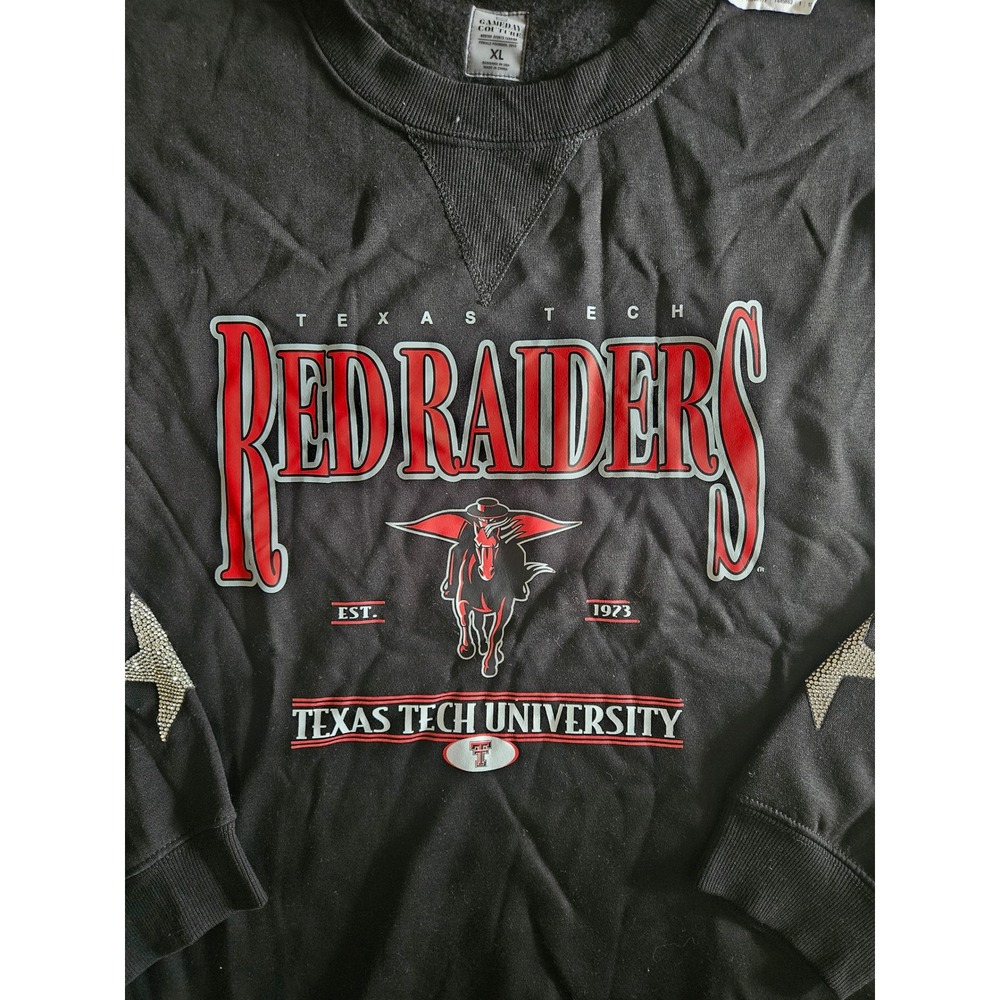 Texas Red Raiders Gameday Couture Sweatshirt Women's Size XL Rhinestone Stars - Picture 2 of 4